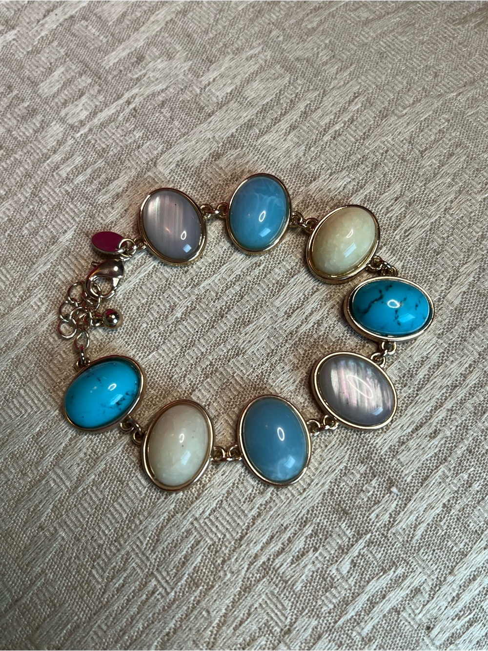 Light Blue & Turquoise Gold Bracelet